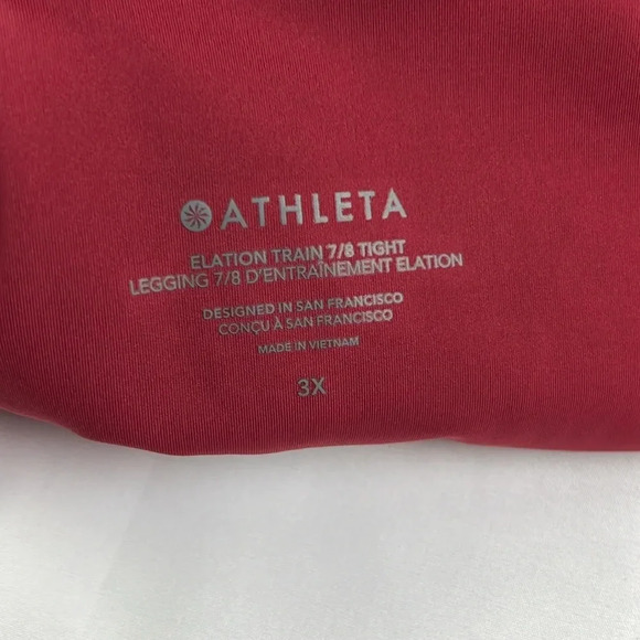Athleta Women’s 3X Elation Train 7/8 Tight Deep Red - Picture 3 of 11